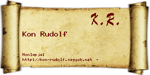 Kon Rudolf névjegykártya
